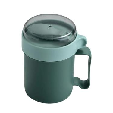 Imagem de Recipiente De Sopa Para Viagem - Tigelas Cereal Larga 500ml Com Colher Dobrável,Caneca De Sopa Portátil Com Alças - Para Leite E Massas E Alimentos E Bebidas E Arroz