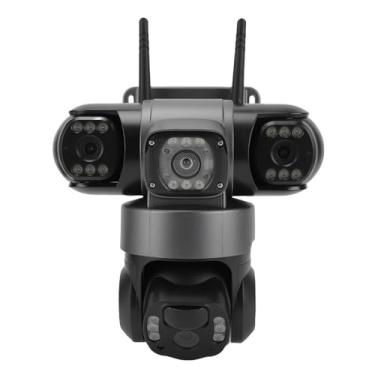 Imagem de Heayzoki Câmera de Segurança Solar de Lente Tripla Sem Fio Externa, Câmera PTZ WiFi de 2MP Zoom 10x, Detecção de Movimento AI 2 Vias Talk IP66 8000mAh Bateria Multimodo Visão Noturna