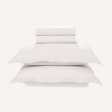 Imagem de Jogo De Cama Queen 200 Fios Karsten 100% Algodão Tom Branco