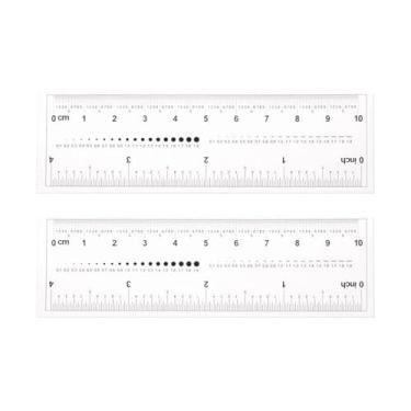 Imagem de Régua dobrável de 2 peças, régua flexível de filme transparente, escala de 10,1 mm, reta dobrável de plástico, medição suave de calibração para fábrica, ferramentas de desenho transparentes materiais