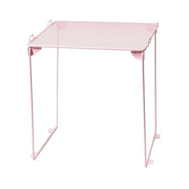Imagem de KiBcsLic Organizador de armário dobrável, ao desgaste, versátil e empilhável para academia e trabalho. Prático organizador para debaixo da pia, Rosa