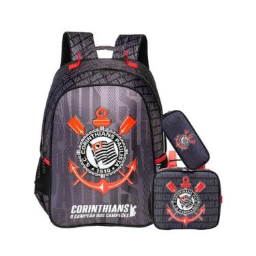 Imagem de Kit Corinthians Timão Mochila De Costas + Lancheira + Estojo - Xeryus