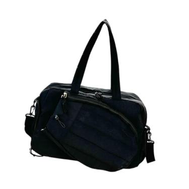Imagem de kowaku Bolsa de tênis tipo sacola, bolsa esportiva para raquete de tênis com compartimento para sapatos, ideal para treino, Preto