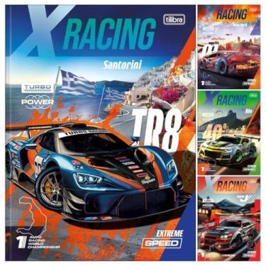 Imagem de Kit C/ 4 Caderno X-Racing TILIBRA Universitário BROCHURA - 80 Folhas