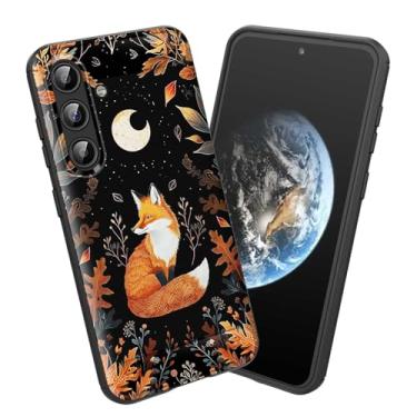 Imagem de smauncucn Capa para Galaxy S24, capa protetora antiderrapante de TPU macio e fina para Samsung Galaxy S24 5G (6,2 polegadas) 2024, linda lua de raposa com plantas