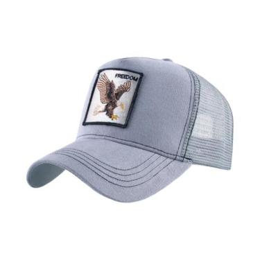 Imagem de Boné Trucker Unissex Ajustável Com Bordado De Animais, Boné Snapback P
