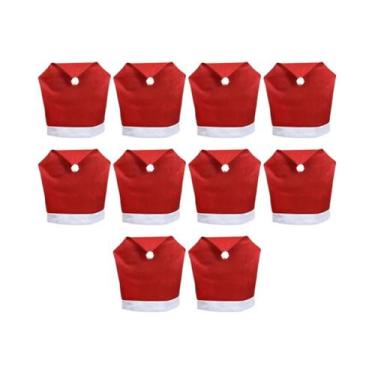 Imagem de Capa De Cadeira De Natal Vermelha Em Tecido Não Tecido Para Decoração 