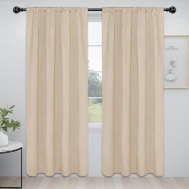 Imagem de Cortinas Easy-Going Rod Pocket Blackout 132x213 cm bege