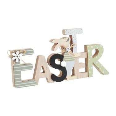 Imagem de KiBcsLic Placa de mesa de madeira para a Páscoa, decoração de mesa artesanal, peça central decorativa para de quarto, placa de para casa