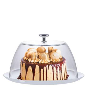 Imagem de Ruvolo, Boleira White Opaline M, Boleira de Vidro com Tampa, Porta Bolo e Sobremesas