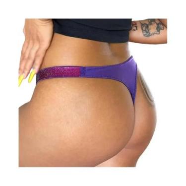 Imagem de Calcinha G-string Sexy De Baixa Cintura Com Strass Para Mulheres, Tama