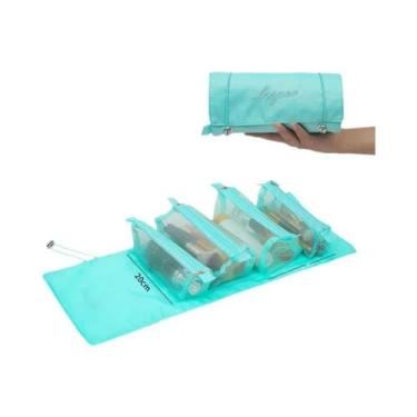 Imagem de Bolsa De Maquiagem Portátil Grande Capacidade 4 Em 1 Dobrável E Destac