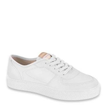 Imagem de Tênis Casual Feminino Moleca Confortável Básico 5712.333 - Branco Napa - 37-Feminino