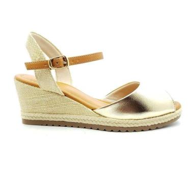 Imagem de Sandália Bebecê Feminina T5828-181, 37, Dourado