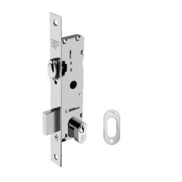 Imagem de Fechadura Rolete Estreita Para Porta Pivotante Preta 21Mm 3F