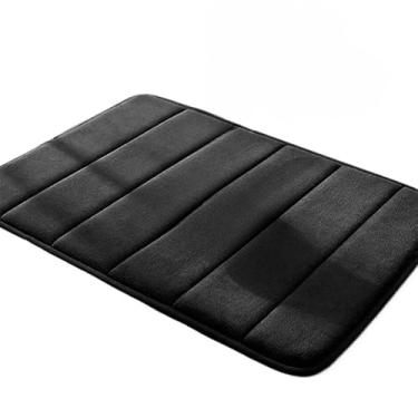 Imagem de KIT Tapete Paralelepípedos Soft para Banheiro, Sala e Quarto Diversas Cores Antiderrapante Super.(3 Peças,LISTRAS Preto Liso)