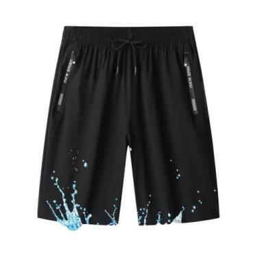 Imagem de Bermuda Masculina De Secagem Rápida Para Esportes De Verão, Preta, Tam