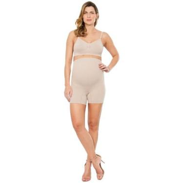 Imagem de Bermuda Cinta Alta Cavada Super Conforto Sem Costura Gestante Plié Par