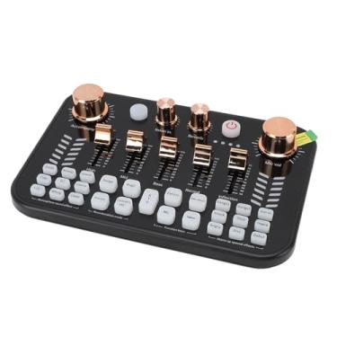 Imagem de Luocute Placa de Som Ao, Mixer de DJ Com Trocador de Voz e Denoise para Streaming de Telefone para PC, Com 4 Botões de Volume, 5 Botões Deslizantes, Bateria de 1200mAh Integrada para