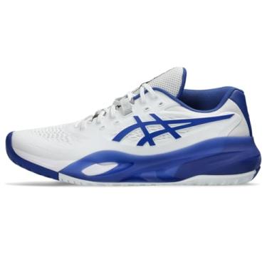 Imagem de Asics Tênis masculino Gel-Resolution X, Branco/cobalto escuro, 15 Wide