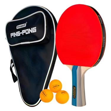 Imagem de Raquete Profissional Estojo 3 Bolinhas Ping Pong Tênis Mesa