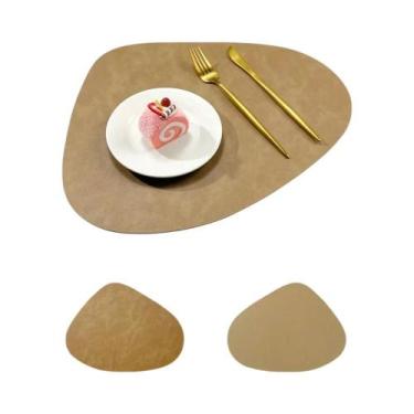Imagem de Protetores De Mesa Em Couro PU Impermeável, Porta-Copos Para Café, Fác
