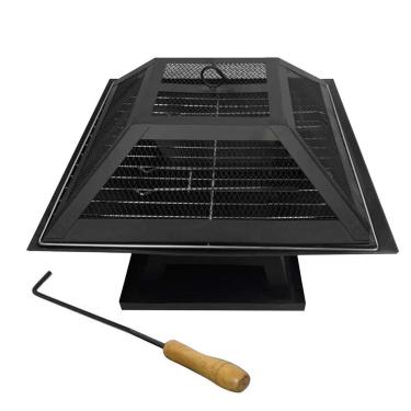 Imagem de Lareira de aço inoxidável para uso externo, churrasqueira, jardim, churrasqueira, portátil, mesa de pátio, carvão, quadrado, fogão, pátio, pátio