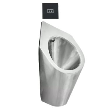 Imagem de pcagfaajmh Mictório de descarga masculino montado na parede, aço inoxidável 304, sensor inteligente à prova de respingos, vaso sanitário masculino urinol de banheiro público, doméstico/comercial