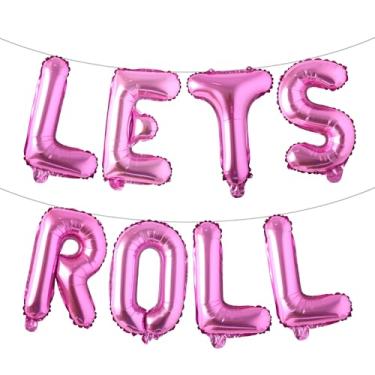 Imagem de Let's Roll Bunco Banner de balão de festa e conjunto temático. Decoração de noite de jogo (LETS ROLL Rose Red)