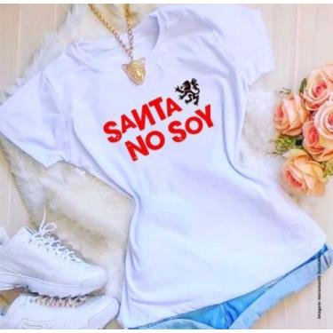 Imagem de Camiseta Rbd - Santa No Soy Camisa Feminina  Baby Look, Branco, M