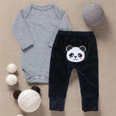 Imagem de Pijama para Bebê Confortável com Calça em Plush até 12 Meses - Era Uma