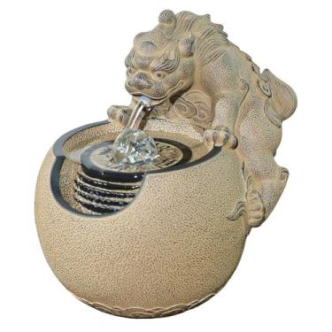 Imagem de Fonte de água de mesa escultural, fonte de cachoeira, decoração de relaxamento de mesa para decoração de casa e escritório