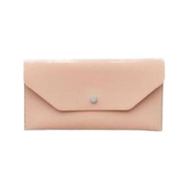 Imagem de Carteira envelope PU clássica carteira feminina virola titular cartão de nome presente (rosa)