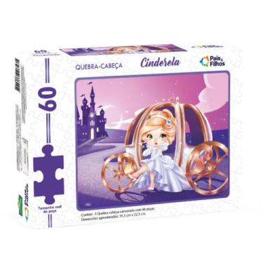 Imagem de Quebra-Cabeça Infantil Cinderela 60 peças - Pais & Filhos