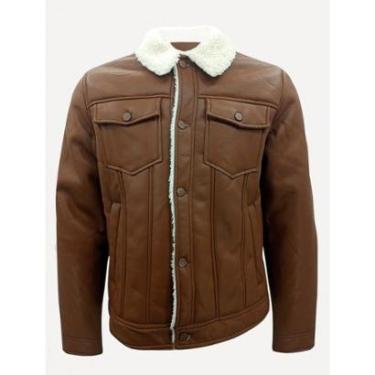 Imagem de Jaqueta Pacific Blue Masculina Sherpa PU Marrom-Masculino