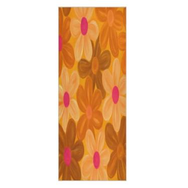 Imagem de Wassud Kawaii Tapete de toalha de ioga de flores com bolsa organizadora absorvente de suor tapete de ioga antiderrapante para ioga quente Pilates Fitness 68,5 cm x 185,4 cm