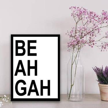 Imagem de Quadro Decorativo Beahgah Moldura Preta Com Vidro 24X18Cm