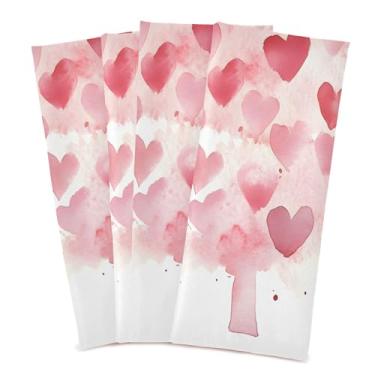 Imagem de xigua Conjunto de 6 panos de prato de cozinha de árvore de corações de Natal, macios e altamente absorventes de secagem rápida para limpeza de pratos e limpeza à mão, 71 x 45 cm