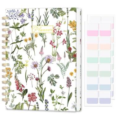 Imagem de Agenda semanal e mensal sem data – Organizador de caderno de 12 meses para fazer com rastreador de objetivos e hábitos, diário de produtividade encadernado em espiral, ideal para trabalho, escola e