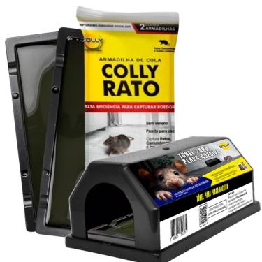 Imagem de 2 Pares De Armadilha Adesiva De Cola para Ratos Ratoeira Colante Adesivo Armadilha + Túnel de Proteção