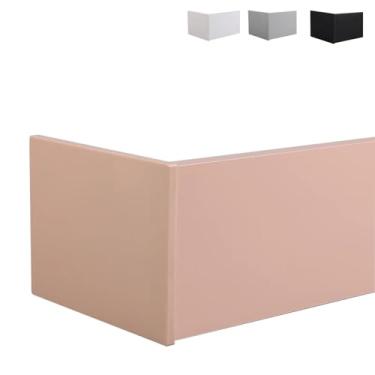 Imagem de Caixa de cortina blackout sem trilha, saia de cornija de janela de 1,5 m a 6 m, placa de trilho de cortina de chuveiro, 4 cores (rosa, 1 m) para decoração de casa