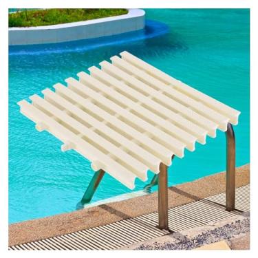 Imagem de Grade de piscina durável - tampa de drenagem de canal de 20 cm, grade de vala de transbordamento flexível, solução de drenagem de pia bege, 1 peça para gerenciamento eficiente da água