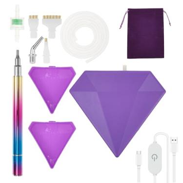 Imagem de Caneta elétrica de pintura de diamante, canetas de arte de diamante a vácuo, design leve, kit de ferramentas de coleta de arte faça você mesmo mais rápido, acessórios de arte para adultos, presente