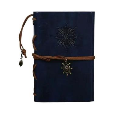 Imagem de Diário Pirata Vintage Em Couro Com Design De Bússola, Acabamento Fosco