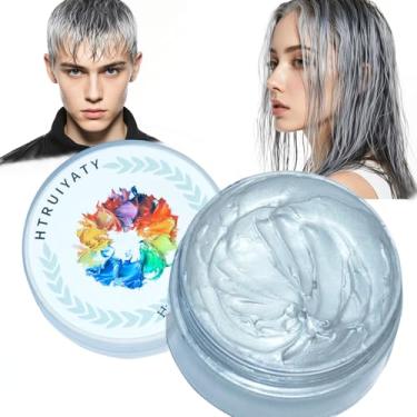 Imagem de Cera temporária de cor de cabelo natural lavável tinta de tinta de cabelo instantânea spray de cor de cabelo para crianças adultos cosplay festa de Halloween prata cinza