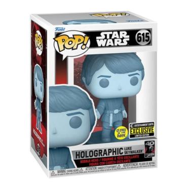 Imagem de Funko Pop Star Wars 615 Holographic Luke Skywalker Glows