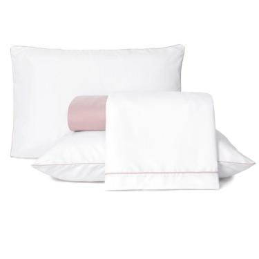 Imagem de Jogo De Lençol Casal Padrão Linea Micropercal 200 Fios 4 Peças - Rose