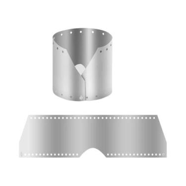 Imagem de Protetor De Vento Para Fogão a Gás Dobrável De Titânio Para Camping Ao