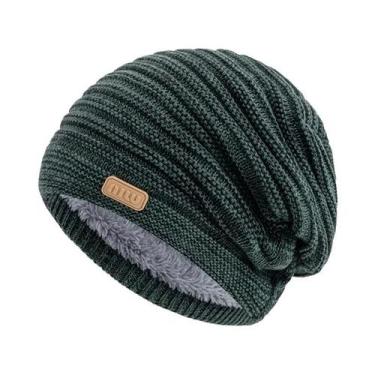 Imagem de Gorro De Inverno Unissex Com Listras E Forro De Pelúcia, Chapéu Tricot