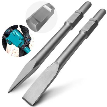 Imagem de Kit Ponteiro Talhadeira 30 x 360 Para Martelo Rompedor 15kg Sextavado 